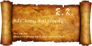 Rákosy Kalliopé névjegykártya
